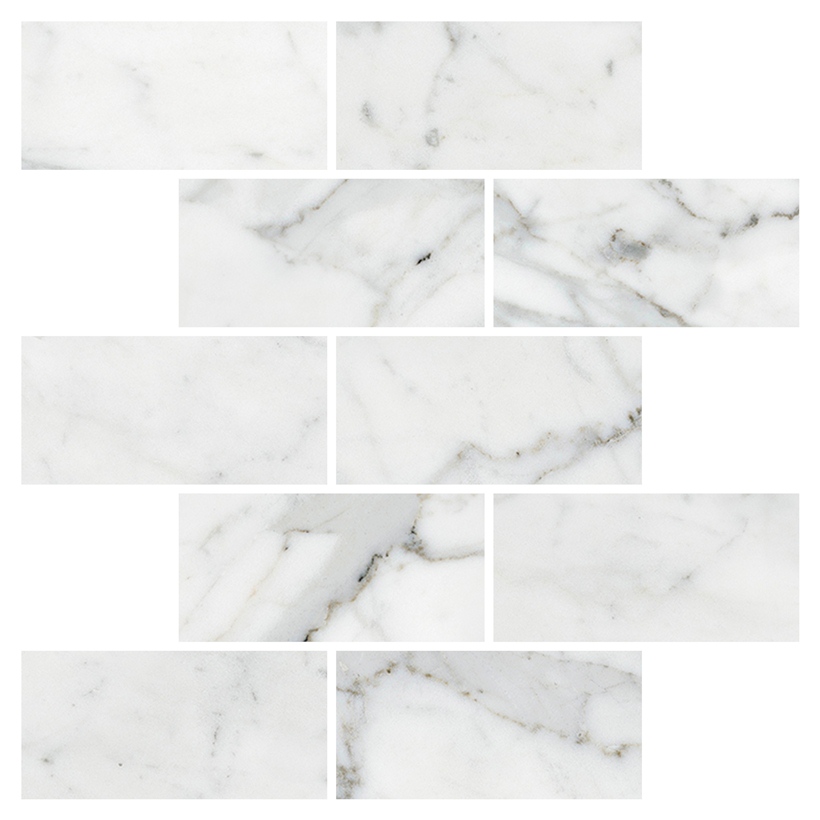 K-1000/LR/m13 Marble Trend (Марбл Тренд) Carrara (Каррара) 307x307 лаппатированная белая мозаика